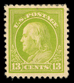 Benjamin Franklin - Apple Green United States Postage Stamp