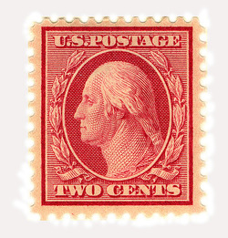 George Washington - Carmine - Double Line Watermark - Perf 11 United States Postage Stamp | Washington-Franklin Series