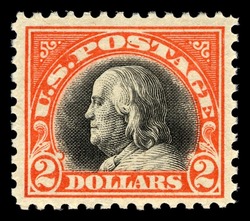 Benjamin Franklin - Red Black United States Postage Stamp