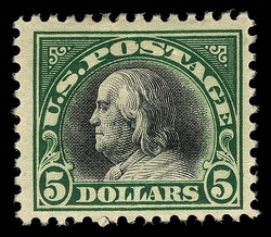 Benjamin Franklin - Green Black United States Postage Stamp