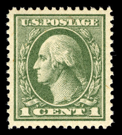 George Washington - Gray Green - Unwatermarked - Perf 12 1/2 United States Postage Stamp | Washington-Franklin Series