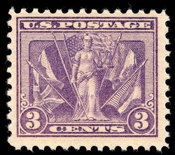 Victory - Liberty and Flags - Violet United States Postage Stamp