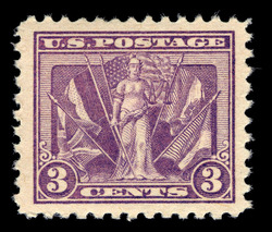 Victory - Liberty and Flags - Light Red Violet United States Postage Stamp
