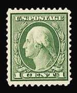 George Washington - Green - Unwatermarked - Perf 11 - Rotary Plate - 19 X 22.5 Mm United States Postage Stamp | Washington-Franklin Series