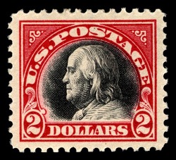 Benjamin Franklin - Carmine Black United States Postage Stamp