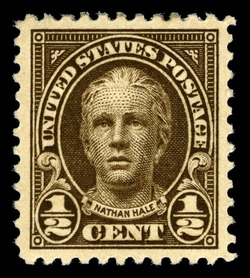 Nathan Hale - Olive Brown - Perf 11 United States Postage Stamp | Ordinary Postage Stamps - Issue of 1922