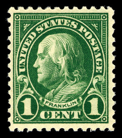 Benjamin Franklin - Deep Green - Perf 11 United States Postage Stamp | Ordinary Postage Stamps - Issue of 1922