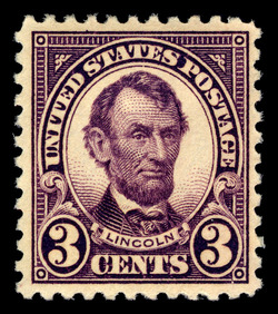 Abraham Lincoln - Violet - Perf 11 United States Postage Stamp | Ordinary Postage Stamps - Issue of 1922