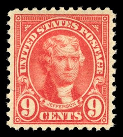 Thomas Jefferson - Rose - Perf 11 United States Postage Stamp | Ordinary Postage Stamps - Issue of 1922