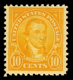 James Monroe - Orange - Perf 11 United States Postage Stamp | Ordinary Postage Stamps - Issue of 1922
