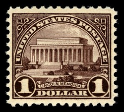 Abraham Lincoln Memorial - Black Violet United States Postage Stamp | Ordinary Postage Stamps - Issue of 1922