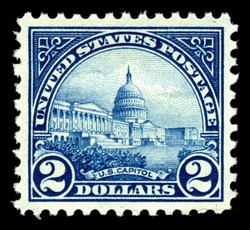 US Capitol - Deep Blue United States Postage Stamp | Ordinary Postage Stamps - Issue of 1922