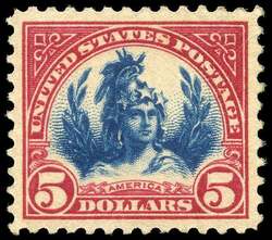 America - Carmine Lake and Dark Blue United States Postage Stamp | Ordinary Postage Stamps - Issue of 1922