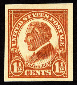 Warren Harding - Yellow Brown - Imperforate United States Postage Stamp | Ordinary Postage Stamps - Issue of 1922