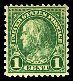 Benjamin Franklin - Green - Perf 11x10 United States Postage Stamp | Ordinary Postage Stamps - Issue of 1922