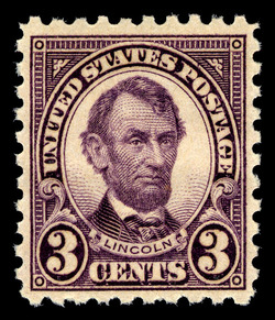 Abraham Lincoln - Violet - Perf 10 United States Postage Stamp | Ordinary Postage Stamps - Issue of 1922