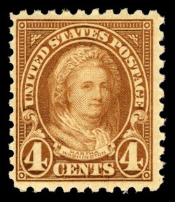 Martha Washington - Yellow Brown - Perf 10 United States Postage Stamp | Ordinary Postage Stamps - Issue of 1922