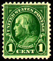 Benjamin Franklin - Green - Perf 11 - 22 1/4 Mm Tall United States Postage Stamp | Ordinary Postage Stamps - Issue of 1922