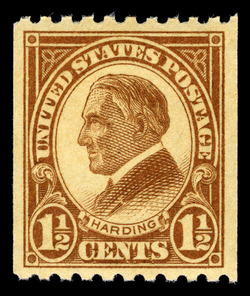 Warren Harding - Yellow Brown - Vertical Imperforate - Perf 10 United States Postage Stamp | Ordinary Postage Stamps - Issue of 1922