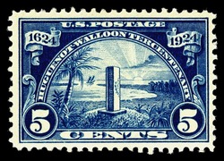 Ribault Monument - Dark Blue United States Postage Stamp | Huguenot-Walloon Tercentenary