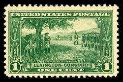 George Washington at Cambridge - Green United States Postage Stamp | Lexington-Concord Sesquicentenary