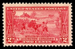 Birth of Liberty - Carmine Rose United States Postage Stamp | Lexington-Concord Sesquicentenary