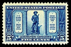 The Minute Man - Dark Blue United States Postage Stamp | Lexington-Concord Sesquicentenary