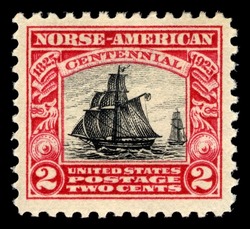 Sloop Restaurationen - Black Carmine United States Postage Stamp | Norse-American Commemorative