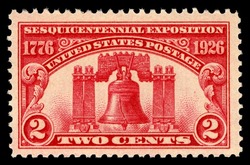 Liberty Bell - Sesquicentennial Exposition - Carmine Rose United States Postage Stamp