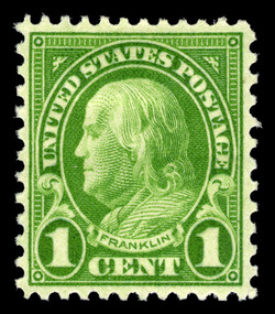 Benjamin Franklin - Green - Perf 11 X 10 1/2 United States Postage Stamp | Ordinary Postage Stamps - Issue of 1922