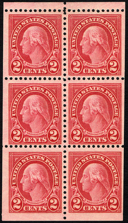 George Washington - Type 1 - Perf 11 X 10 1/2 - Booklet Pane of 6 Stamps United States Postage Stamp | Ordinary Postage Stamps - Issue of 1922