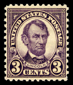 Abraham Lincoln - Violet - Perf 11 X 10 1/2 United States Postage Stamp | Ordinary Postage Stamps - Issue of 1922