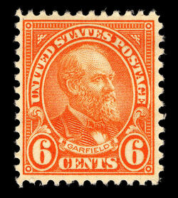 James Garfield - Red Orange - Perf 11 X 10 1/2 United States Postage Stamp | Ordinary Postage Stamps - Issue of 1922
