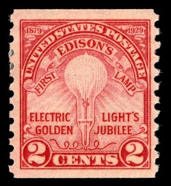 Edison's First Lamp - Horizontal Imperforate United States Postage Stamp