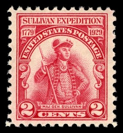 Major General John Sullivan - Red United States Postage Stamp