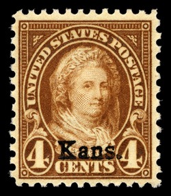 Martha Washington - Yellow Brown - Kansas Overprint United States Postage Stamp | State Overprinted