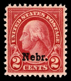 George Washington - Carmine - Nebraska Overprint United States Postage Stamp | State Overprinted