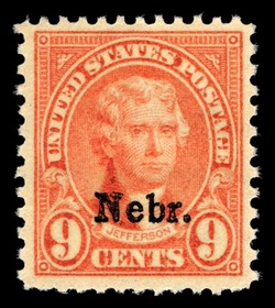Thomas Jefferson - Light Rose - Nebraska Overprint United States Postage Stamp | State Overprinted
