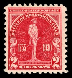 Battle of Braddock - Statue of George Washington United States Postage Stamp