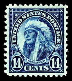 American Indian - Dark Blue - Perf 11 X 10 1/2 United States Postage Stamp | Ordinary Postage Stamps - Issue of 1922