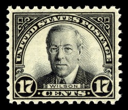 Woodrow Wilson - Black - Perf 10 1/2 X 11 United States Postage Stamp | Ordinary Postage Stamps - Issue of 1922