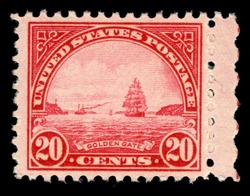 Golden Gate - Carmine Rose - Perf 10 1/2 X 11 United States Postage Stamp | Ordinary Postage Stamps - Issue of 1922
