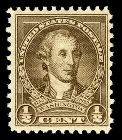 George Washington - Olive Brown - Charles Wilson Peale - 1777 United States Postage Stamp | George Washington Bicentennial