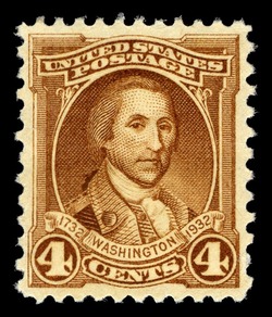 George Washington - Warm Brown - Charles Peale Polk United States Postage Stamp | George Washington Bicentennial