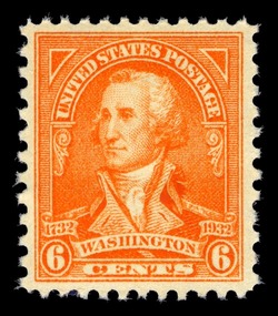 George Washington - Orange - John Trumbull - 1792 United States Postage Stamp | George Washington Bicentennial