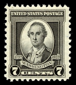 George Washington - Black - John Trumbull - 1780 United States Postage Stamp | George Washington Bicentennial