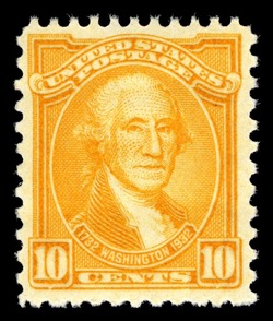 George Washington - Yellow - Gilbert Stuart - 1795 United States Postage Stamp | George Washington Bicentennial