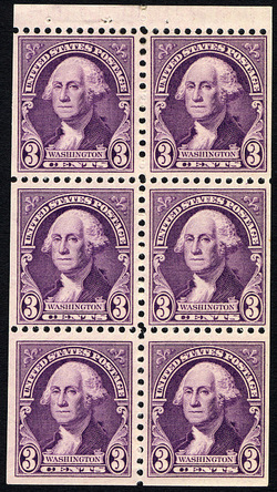 George Washington - Deep Violet - Booklet Pane of 6 Stamps United States Postage Stamp