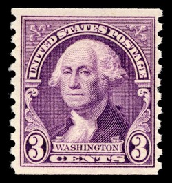 George Washington - Deep Violet - Horizontal Imperforate United States Postage Stamp