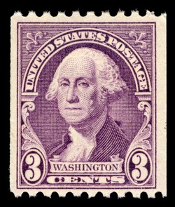 George Washington - Deep Violet - Vertical Imperforate United States Postage Stamp